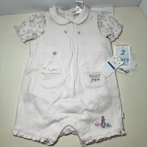 2005 VTG Peter Rabbit Beatrix Potter Coquette Cottagecore Floral Romper Set NWT